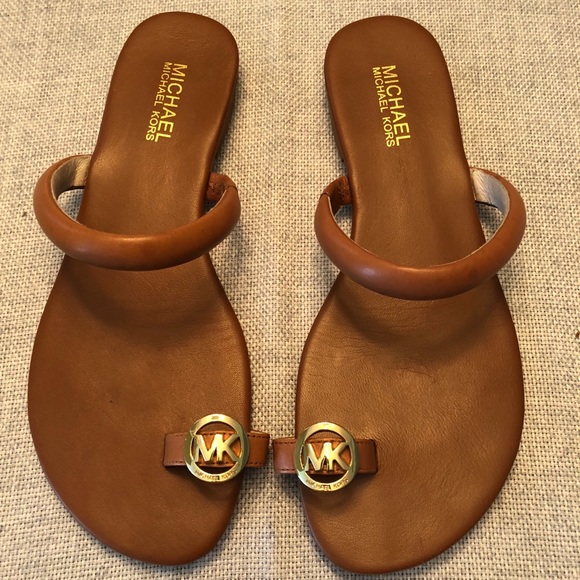 MICHAEL Michael Kors Shoes - Michael Kors brown leather flat sandal size 8